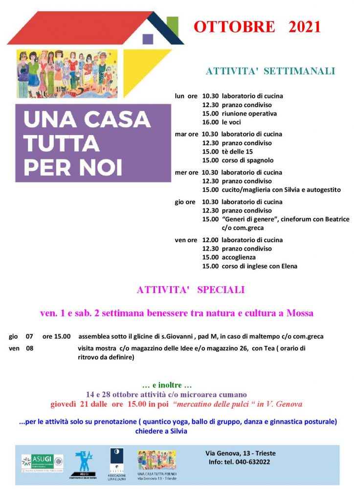 una casa tutta per noi attività ottobre